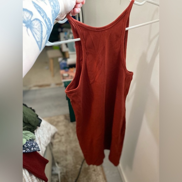 Orange Ribbed Bodycon Dress - Picture 3 of 3